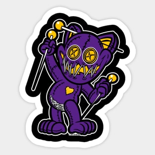 Happy VooDoo Kitty Cat Doll Minnesota Colors Sticker